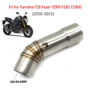 Pour Yamaha FZ8 FZ8N FZ8S F Z8 S FZ8N YZF-FZ8 FZ800 <span class=keywords><strong>Fazer</strong></span> 2010 - 2015 <span class=keywords><strong>Moto</strong></span> Échappement Échappement Intermédiaire 51mm - Product Image 2