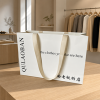 Sac fourre-tout en papier réutilisable personnalisé, robuste, avec poignée en ruban, pliable, logo imprimé, sac de shopping, vente en gros