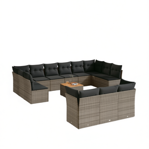 Conjunto de Sofás de Jardín de Ratán para Más de 10 Personas, Resistente a la Intemperie, Diseño Contemporáneo - Product Image 1