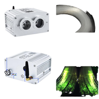 Kit de plafonnier Starlight Twinkle RGBW à double port, LED à changement de couleur, contrôle par application, 32W 12V, fibre optique pour voiture 0,75 mm, indice de protection IP33, 6000K