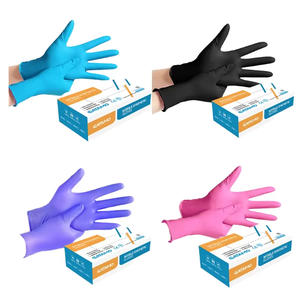 Gants en nitrile mélangé de qualité alimentaire <span class=keywords><strong>Wally</strong></span> en gros, 100 pièces/boîte, noirs, sans poudre, pour tatouage, anti-coupure, sans plastique, 4 mil, 24 cm - Product Image 2