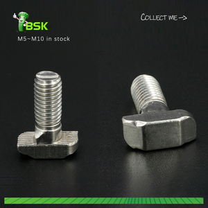 <strong>T</strong>-Head Square Neck <strong>Bolt</strong> DIN 186-1 Steel Assorted Titanium Plastic Aluminium Nylon Nickel Inch 1/4 Metric M6 - Product Image 6