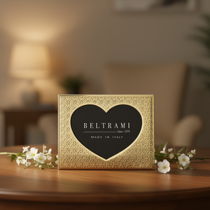 Marco de fotos con forma de corazón Beltrami, chapado en oro, hecho en Italia - Product Image 3