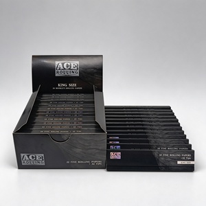 HermitCrab-Ace Ultra Thin 10g Custom Black King Size Tobacco Leaves Cigarette Rolling Paper with tips - Product Image 3