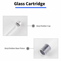 Cartouche en verre borosilicate stérile jetable de 3 ml avec couvercle et bouchon métalliques dans un emballage scellé pour les soins à domicile