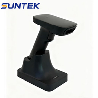Escáner de Códigos de Barras Inalámbrico SUNTEK 2D 1D, 2.4G, Conexión Inalámbrica Plug and Play para Puntos de Venta, con Base de Carga