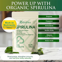 Complément Nutritionnel à Étiquette Personnalisée : Comprimés de Spiruline Platensis 100% avec Vitamines et Minéraux pour Soutenir la Digestion et la Détoxification