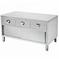Edelstahl Restaurant Küche Hot Dish Warmer Tischs chrank Food Prep Work Tischplatte Wärme schrank mit Schiebetüren