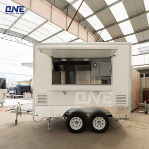 รถขายอาหารเคลื่อนที่ DOT Catering Trailer รถพ่วงขนาดเล็กทรงสี่เหลี่ยม ทำจากไฟเบอร์กลาสและอะลูมิเนียม สำหรับขายอาหารว่าง - Product Image 2