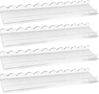 4 supports de Mahjong avec poussoirs, supports de tuiles de Mahjong américain en acrylique transparent, supports de Mahjong modernes importés avec poussoirs intégrés