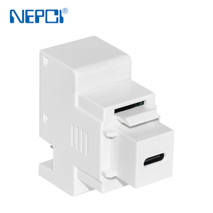 พอร์ต USB 20W ขนาดกะทัดรัดพอร์ต Type-C 240V AC เป็น DC สำหรับการชาร์จซ็อกเก็ตผนังแบบฝัง - Product Image 2