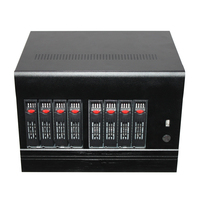 Boîtier de serveur NAS Mini ITX 8 baies en alliage d'aluminium, dernière génération, avec solution de stockage à rack de ventilateurs à échange à chaud, en stock