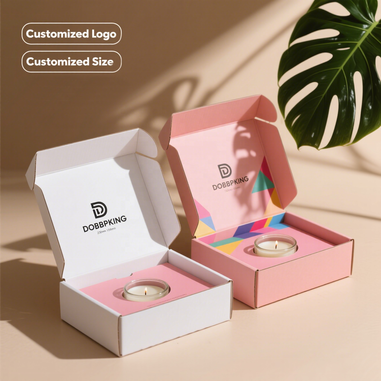 Custom Logo Embossing White Candle Box Packaging Recycled Kraft Cartons Matt Lamination Corrugated Board Folder Style Box
