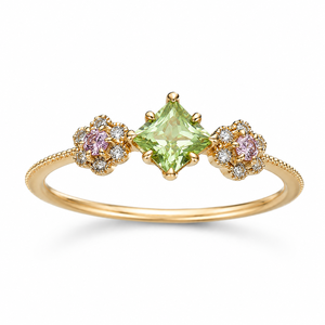Anello floreale francese per donna, gioiello da dito dolce ed elegante alla moda - Product Image 1