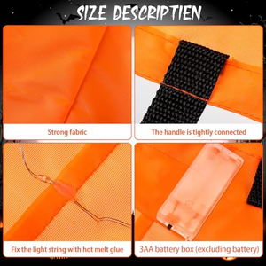 Sac fourre-tout réutilisable lumineux LED en forme de citrouille pour Halloween, idéal pour les bonbons et les friandises des enfants, parfait pour les fêtes - Product Image 3