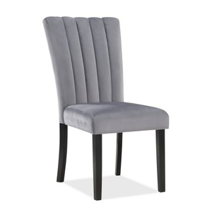 Ensemble de 2 chaises latérales Marcus 20, chaises de salle à manger rembourrées en tissu, style transitionnel, pour la maison, le bureau, la salle à manger, noir, gris - Product Image 2