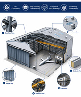 Kit de Hangar Metálico Personalizado Equipado con Puertas Plegables Extra Grandes para Abrigado de Jets y Aviones de Hélices