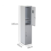 Casier de rangement métallique personnalisé à 2 niveaux pour étudiants, armoire en fer pour vestiaire, casiers scolaires