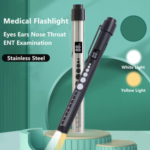 Linterna Médica con Luz Amarilla Cálida LED, Lápiz <span class=keywords><strong>de</strong></span> Luz para Enfermeras, Calibrador <span class=keywords><strong>de</strong></span> Pupilas, Regla Divisoria, Lápiz <span class=keywords><strong>de</strong></span> Luz para Examen <span class=keywords><strong>de</strong></span> Ojos, Otorrinolaringología - Product Image 4