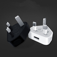 Chargeur mural USB 10W 5V/2.1A 1 port, adaptateur secteur rapide, câble rétractable UK, protection OTP, téléphone portable