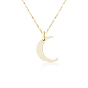 Custom Jewelry 925 Sterling Silver 18K Gold Plting Moon Shape Pendant Necklace Moon Crescent Phase Shaped Necklace