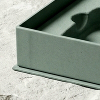 Boîte à parfum rigide de luxe sur mesure, style livre vert magnétique, avec insert ajusté pour présentation, pour emballage de parfum personnalisé
