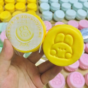 Giocattolo Sensoriale Squishy a Lenta Risalita a Forma di Macaron Pastello con Coniglio in Rilievo per Decompressione - Product Image 6