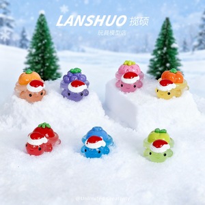 Lanshuo Resin Fruit Turtle Christmas <b>Hat</b> DIY Ornament Decor Blind <b>Box</b> Craft Model Kit For Desktop Decoration - Product Image 3