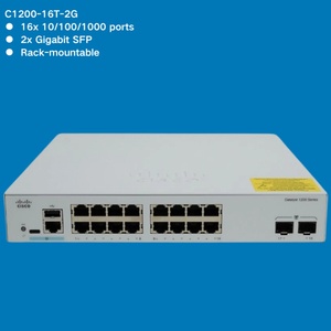 C1200-16T-2G Cisco <b>Catalyst</b> Brand New High Performance 16 Port Gigabit Ethernet 2 Uplink Ports Managed Smart Switch C1200-16T-2G - Product Image 1
