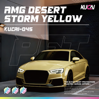 KUCAI 1.52*17m/roll PET Liner Super Glossy AMG Desert Storm Yellow PVC Vinyl Film Stiker Mobil