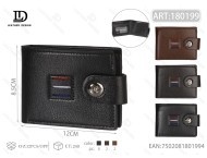 Portafoglio da uomo in vera pelle con chiusura a bottone singolo, stile minimalista, confezione regalo - Product Image 1