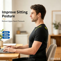 Correcteur de posture dorsal réglable pour hommes et femmes, soutien dorsal respirant en maille, soulage la fatigue des épaules, du cou et du dos