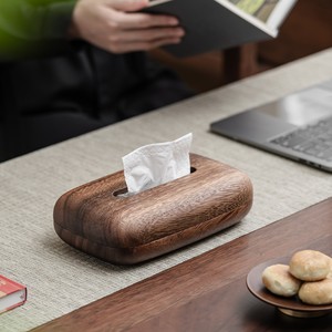Caja de pañuelos de madera, caja de pañuelos sencilla con diseño de pan, caja de pañuelos de escritorio, caja de almacenamiento de servilletas de madera para hotel, restaurante de lujo ligero. - Product Image 3