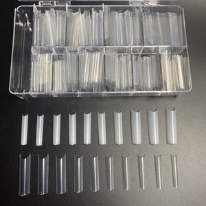 Cubierta acrílica francesa para <span class=keywords><strong>uñas</strong></span>, Punta curva Xxl C, recta, transparente, larga, cónica, cuadrada, transparente, 500 Uds. - Product Image 5