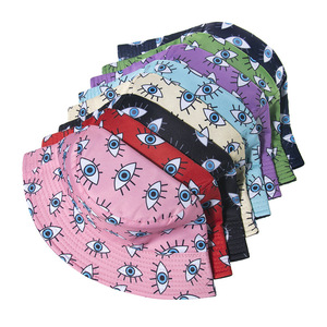 Gorras de verano para exteriores, gorro de calle Reversible de doble cara, estampado creativo de dibujos animados, sombreros de pescador de Panamá, <span class=keywords><strong>sombrero</strong></span> de cubo con ojos malvados - Product Image 4