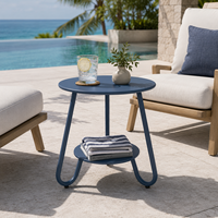 FLD1011 Mesa de Centro de Aluminio de 2 Niveles, Diseño Moderno, Impermeable y Desmontable, para Uso en Hoteles, Resorts y Villas - Pedido al por Mayor