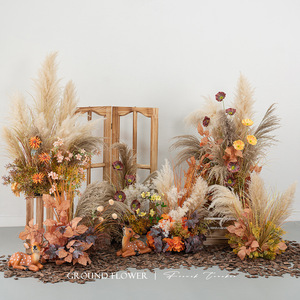 Plantes artificielles QiYing Victory aux couleurs d'automne, fausses roseaux pour aménagement paysager, arrangements floraux, décoration de mariage, présentations intérieures/extérieures - Product Image 1