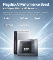 Mini PC avec déverrouillage par empreinte digitale, Ryzen AI Max+ 395, 128 Go LPDDR5X, stockage 24 To, double LAN 2.5G, Dgx Spark 128 Go, mini ordinateur, serveur IA