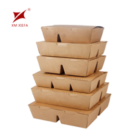 Boîtes alimentaires jetables en papier kraft avec compartiments pour la vente en gros, idéales pour les repas à emporter et la restauration rapide