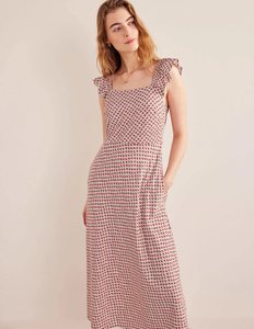 Nuovo Arrivo UK: Abito Estivo Vintage da Donna in Modal con Volant, Spalline in Pizzo, Collo Quadrato, Schiena Aperta, Lunghezza Media - Product Image 1