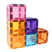 48pcs Puzzle Perakitan Edukasi Dini Bayi Set Blok Bangunan Magnetik Tema Bangunan Terkenal Model Konstruksi Plastik ABS