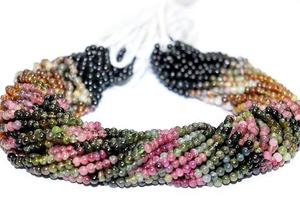 ทัวร์มาลีนหลายสีลูกปัดอัญมณีขัดเงาแบบหลวมทำเครื่องประดับสร้อยคอราคาขายส่งคุณภาพดีตามธรรมชาติ - Product Image 2