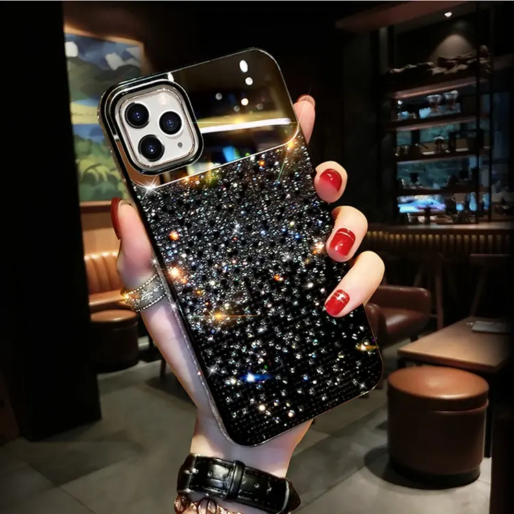 Luxury Glitter Shine Crystal Diamond Mirror Phone Case For Iphone 11 12 13 Pro Max Xr Xs Max 8 7 Girl Phone Cover