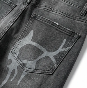 Jean taille haute décontracté pour <span class=keywords><strong>femme</strong></span> Wangsheng, coupe classique, délavé vintage, déchiré, avec poches zippées, en denim extensible et respirant, style crayon - Product Image 4