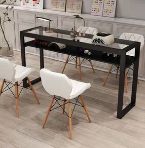 Table de manucure en verre pour salon, simple et double, pour hôtel, restaurant, salle à manger, salle de bain, à <span class=keywords><strong>prix</strong></span> avantageux - Product Image 2