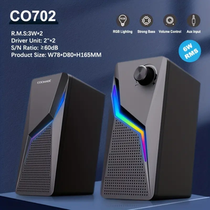 ลำโพงมินิ 2.0 สำหรับขายส่ง อุปกรณ์เสริมพีซี ไฟสำหรับเกมเมอร์ AUX 20 ลำโพงแบบพกพาตั้งโต๊ะ USB RGB แบบมีสาย สำหรับคอมพิวเตอร์พีซี เล่นเกม - Product Image 2