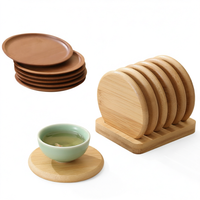 Sous-verres en bambou personnalisés en gros, design classique, bords arrondis, respectueux de l'environnement, pour table