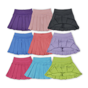 Rts Baby Girls 9 Effen Kleuren Geplooide Ruches Yoga In Shorts Skorts Bottoms Kleding Peuter Kids Rokken Boetiekrok - Product Image 1