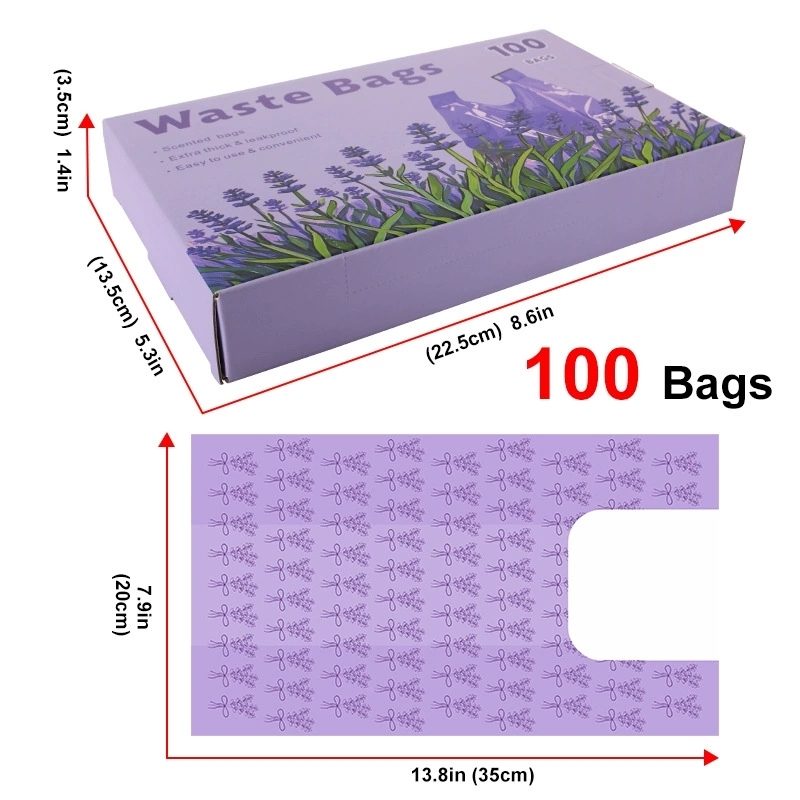 100 sacs avec poignée 20*35cm violet