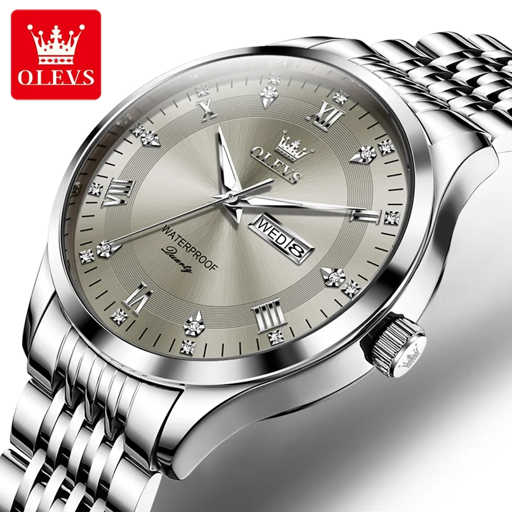 OLEVS 2923 üst satış kuvars saatler erkekler için özel logo ile Modern mens watch için toptan su geçirmez koleksiyonu